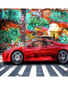 Scrawled Wall And Car Computer Printed Photography Backdrop ZJZ-552