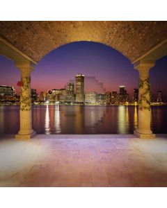 City Night Beside The River Computer Printed Photography Backdrop ZJZ-556