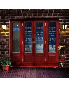 Red Shop Doors Computer Printed Photography Backdrop ZJZ-622