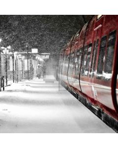 Red Train In Snow Computer Printed Photography Backdrop ZJZ-650