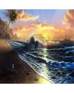 Surging Ocean Computer Printed Photography Backdrop ZJZ-740
