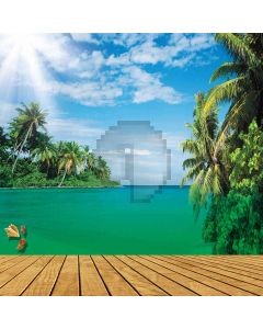 Peaceful Sea Computer Printed Photography Backdrop ZJZ-741