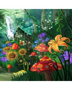 Mushrooms And Flowers  Computer Printed Photography Backdrop ZJZ-744