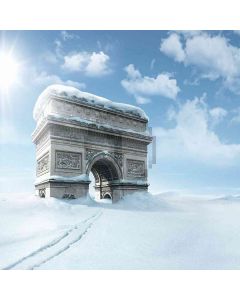 Triumphal Arch In Snow Computer Printed Photography Backdrop ZJZ-825