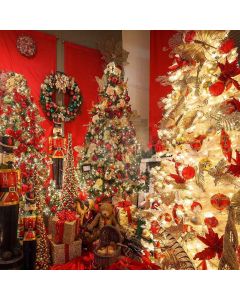 Pretty Christmas Wreath Computer Printed Photography Backdrop ZJZ-854