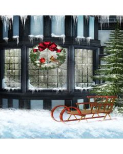 Christmas Wreath Computer Printed Photography Backdrop ZJZ-857
