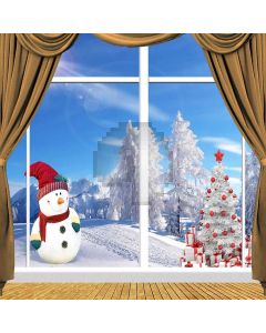 Snow-covered Christmas Tree Computer Printed Photography Backdrop ZJZ-902