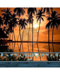 Tropical Beach Computer Printed Photography Backdrop ZJZ-933