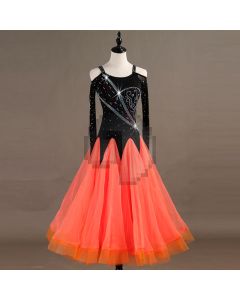 Off-shoulder Long-sleeved Diamond Round Neck Modern Dress  X3N-026
