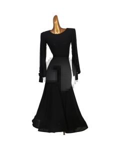 Long Sleeve Mesh Waltz Blouse And Skirt  X3N-027