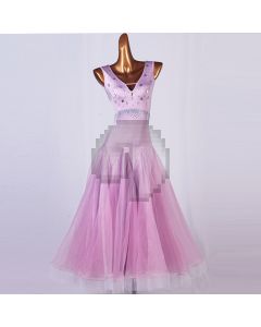 Sleeveless Diamond-studded V-neck Dress  X3N-029