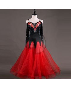 Long-sleeved Diamond-studded Waltz Dress  X3N-033