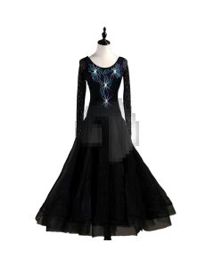 Rhinestone Long-Sleeved Dress X3N-042