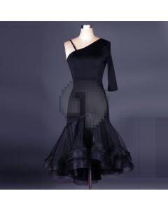 Slanted shoulder strap dress Dress gauze skirt  X3N-050