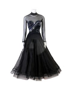 Long Sleeves High Collar Cut-out Back Dress  X3N-055