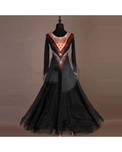 Long-sleeved Diamond-studded Modern Dress  X3N-056