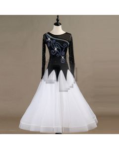 Long Sleeve Open Back Diamond Dress  X3N-059