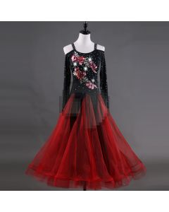 Long Sleeves Strapless Backless Diamond EmbroiDered Dress  X3N-061