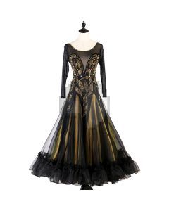 Long-sleeved dress Dress gauze skirt Rhinestone dress  X3N-068