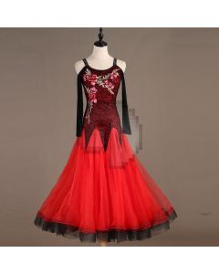 Dress gauze skirt Off-the-shoulder dress  long-sleeved dress X3N-069