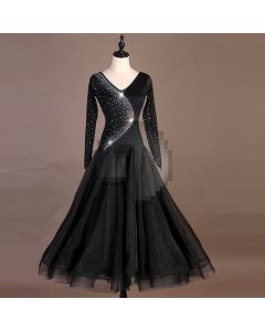 Rhinestone dress Backless dress long-sleeved dress  X3N-070
