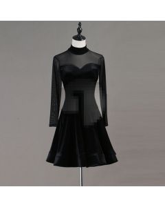 Long Sleeve High Collar Latin Dance Dress  X3N-072