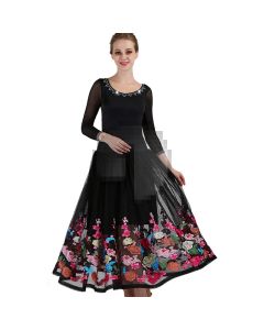 Embroidered dress Backless dress Dress gauze skirt Long-sleeved dress X3N-084