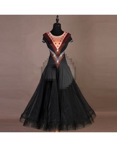 Short sleeve dress Rhinestone dress Dress gauze skirt  X3N-092