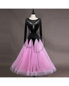 Rhinestone dress Long-sleeved dress Dress gauze skirt  X3N-101