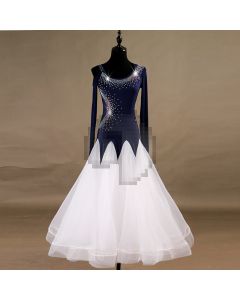 Long-sleeved Open Back Diamond-studded Modern Dress  X3N-105