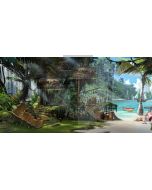 Sea Tree Boat Computer Printed Dance Recital Scenic Backdrop ACP-1072