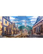 House Cloud Tree Castle Computer Printed Dance Recital Scenic Backdrop ACP-843