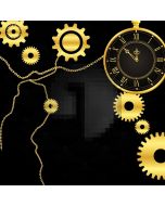 Clock Wheel Gold Computer Printed Photography Backdrop AUT-568