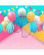 Ballon Flag Pink Computer Printed Photography Backdrop AUT-670