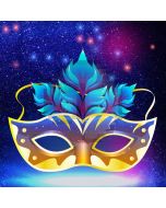 Mask Blue Fur Spot Computer Printed Photography Backdrop HXB-202