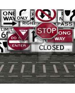 Traffic Signs Computer Printed Photography Backdrop HY-CM-1736