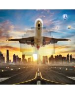 Plane Balloon Sundown Track Computer Printed Photography Backdrop MSL-390