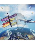 Travel Plane Balloon Earth Computer Printed Photography Backdrop MSL-409
