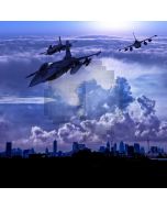 Plane Explosion Building Computer Printed Photography Backdrop MSL-417