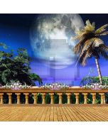 Big Moon Above The Water Computer Printed Photography Backdrop ZJZ-450